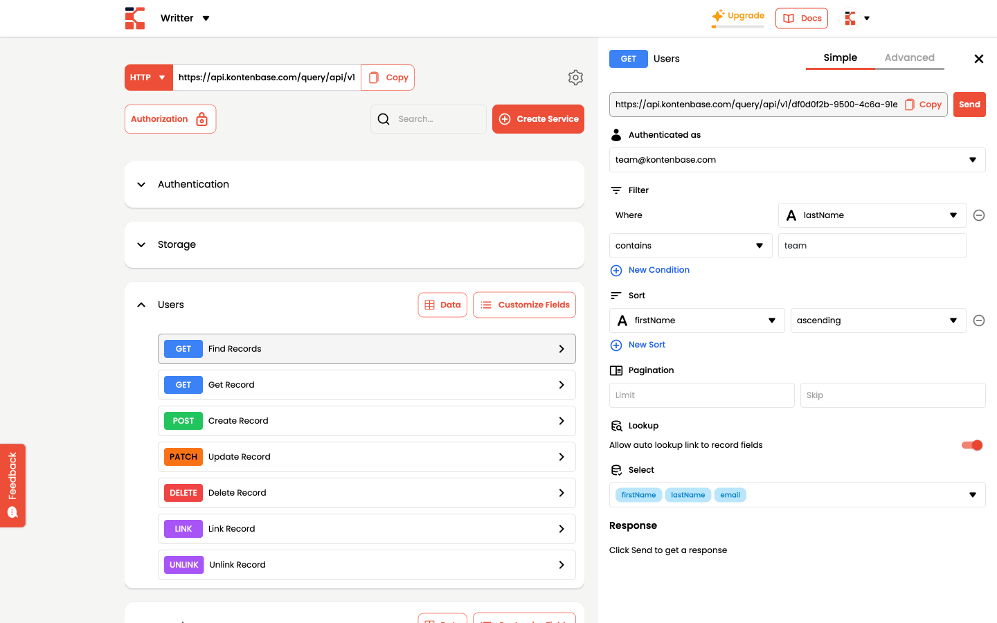 Kontenbase Platform Screenshot